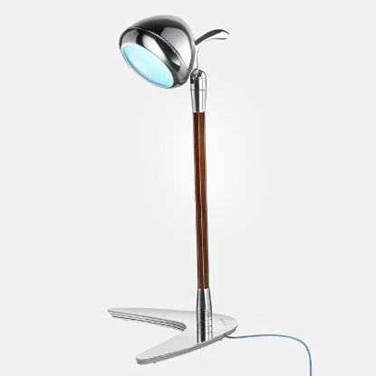 Immagine di Lampada Aquariva con stelo in mogano righettato